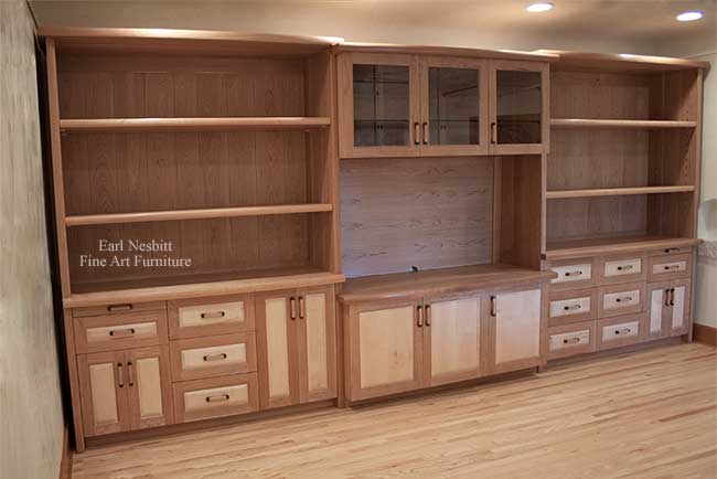 custom media cabinets all doors and drawers closed
